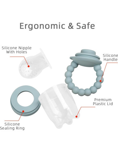 Alimentador de Silicona Libre de BPA para Bebés - Crema