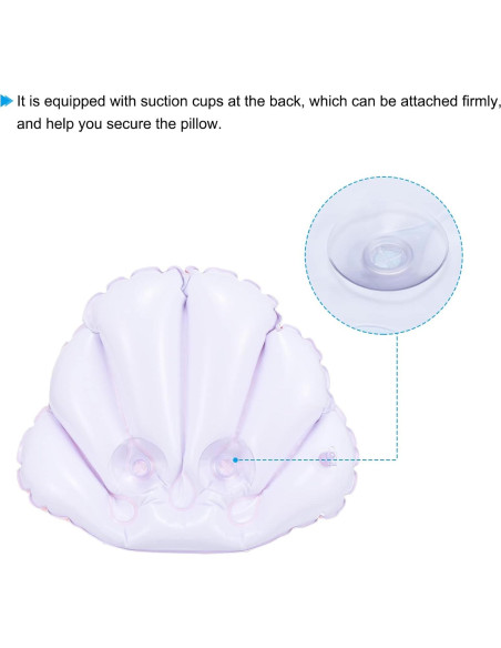 Almohada de Baño Inflable PATIKIL - 3 Piezas Soporte Cuello