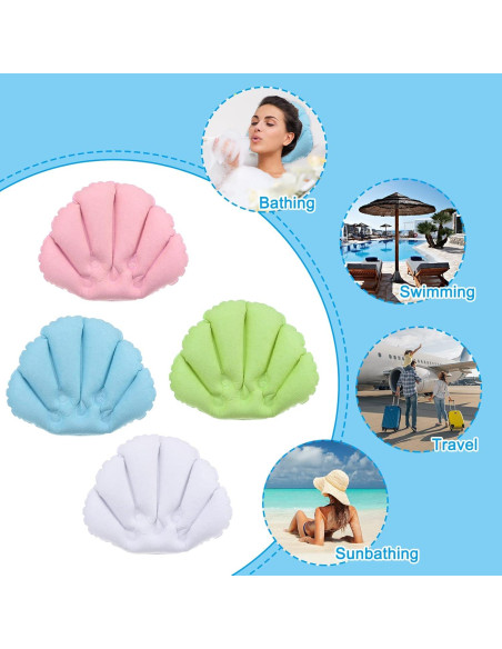 Almohada de Baño Inflable PATIKIL - 3 Piezas Soporte Cuello