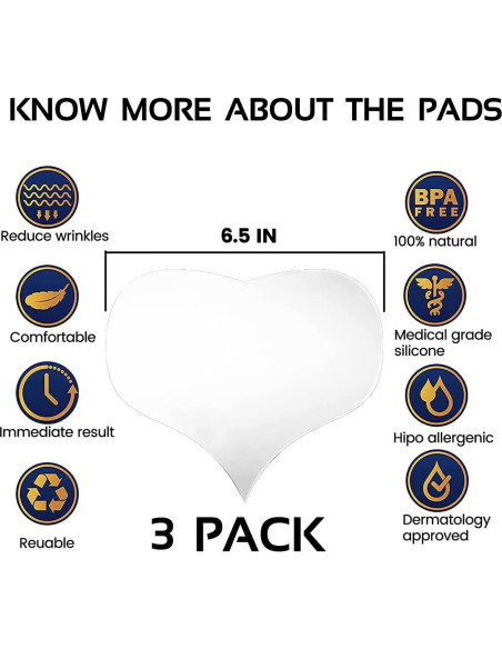 Parche Antarrugas para el Pecho Skywee - Set de 3 Parches de Silicona Reutilizables