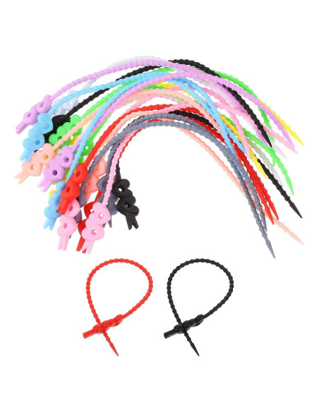 20 Piezas Correas de Silicona Reutilizables uxcell 25.4cm