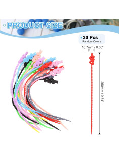 20 Piezas Correas de Silicona Reutilizables uxcell 25.4cm 2