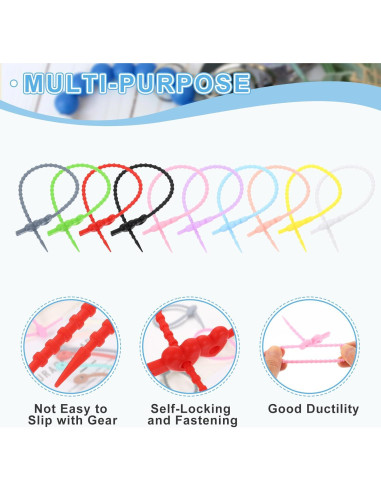 20 Piezas Correas de Silicona Reutilizables uxcell 25.4cm