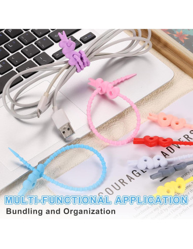 20 Piezas Correas de Silicona Reutilizables uxcell 25.4cm