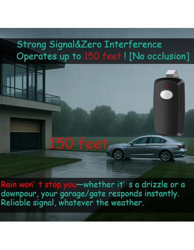 Reemplazo Transmisor Remoto Garaje Datonten 300MHz Negro