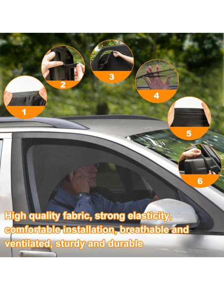 Sombrilla para Ventana de Auto KHGUZ 2PCS Protección Solar Sombrilla para Ventana de Auto KHGUZ 2PCS Protección Solar