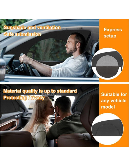 Sombrilla para Ventana de Auto KHGUZ 2PCS Protección Solar Sombrilla para Ventana de Auto KHGUZ 2PCS Protección Solar
