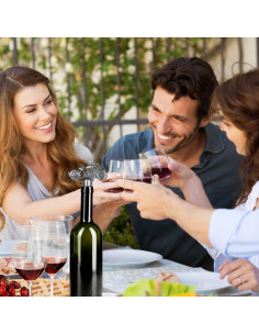 Tapon de Vino Motocicleta LKKCHER Plata Oscura con Caja 2