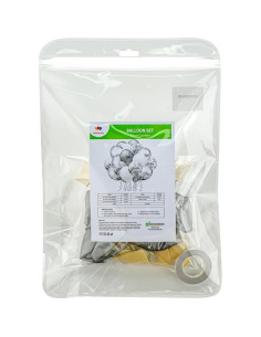 Juego de Globos de Confeti Plateados Restaurantware - 19 Piezas 2