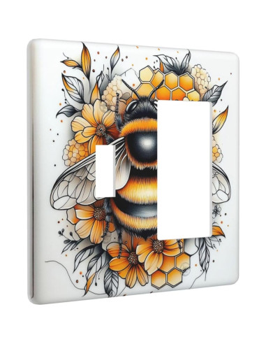 Cubierta de Enchufe Decorativa Donecmminery 11.43x11.43cm Flores