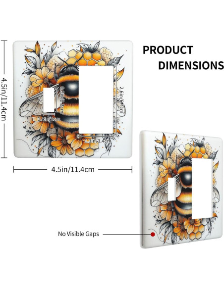 Cubierta de Enchufe Decorativa Donecmminery 11.43x11.43cm Flores Cubierta de Enchufe Decorativa Donecmminery 11.43x11.43cm Flores