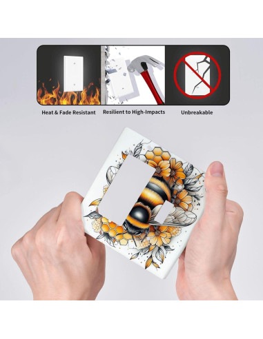 Cubierta de Enchufe Decorativa Donecmminery 11.43x11.43cm Flores