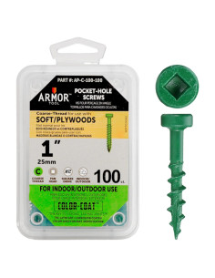 Tornillos para Agujeros de Bolsillo Armor Tool 100 Pzas 2.54 cm