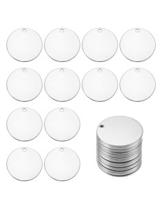 20 Pcs Etiquetas de Grabado Acero Inoxidable 25mm MECCANIXITY