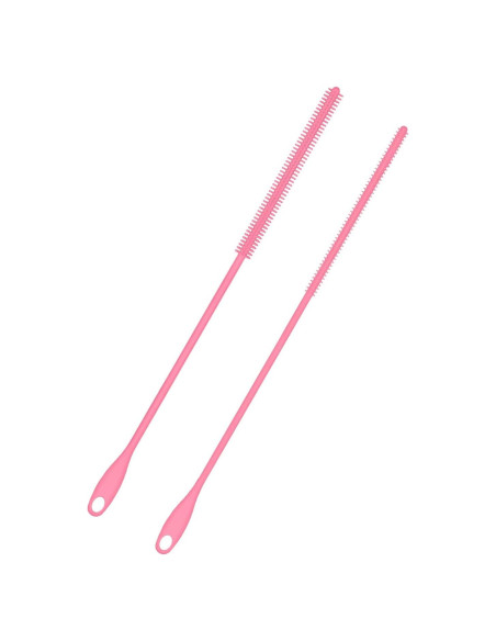 2 Cepillos de Silicona para Pajitas PEUTIER 6mm y 8mm Rosa