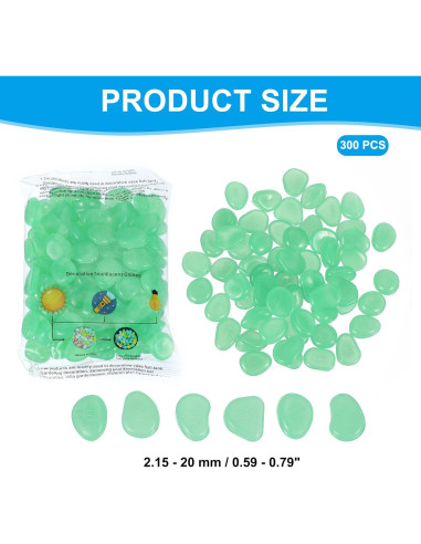 Piedras Brillantes PATIKIL 300 Pcs Cian para Jardín y Acuarios