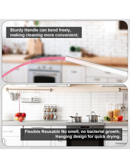 2 Cepillos de Silicona para Pajitas PEUTIER 6mm y 8mm Rosa