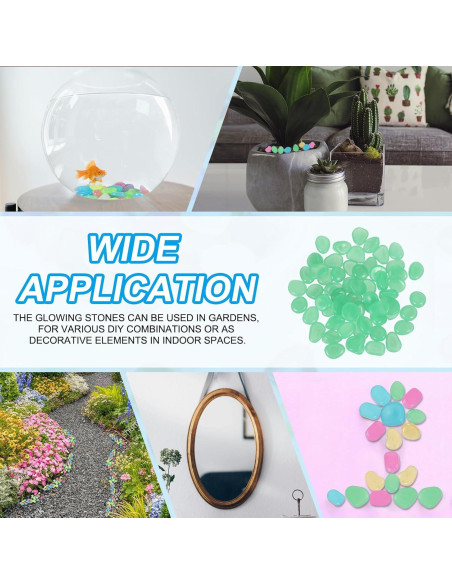 Piedras Brillantes PATIKIL 300 Pcs Cian para Jardín y Acuarios Piedras Brillantes PATIKIL 300 Pcs Cian para Jardín y Acuarios