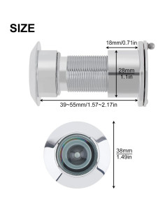 Mirilla de Puerta Cromo HOJLKLD 220 Grados para Puertas 40-54mm 2