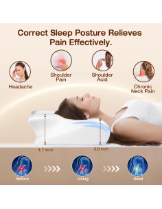 Almohada Cervical Hexus Espuma Viscoelástica Refrigerante 59x37cm 2