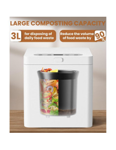 Compostador Eléctrico MERIOR 3L Blanco, Sin Olores y Auto-Limpieza 2
