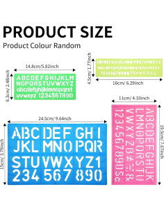 Juego de Plantillas de Letras y Números Molain 4 Piezas 2