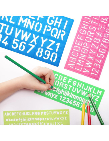 Juego de Plantillas de Letras y Números Molain 4 Piezas