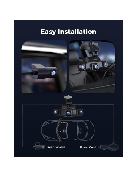 Cámara Dash 4 Canales ZMOPO D435 Full HD 1080P GPS WiFi 5G