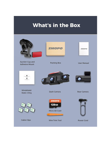 Cámara Dash 4 Canales ZMOPO D435 Full HD 1080P GPS WiFi 5G