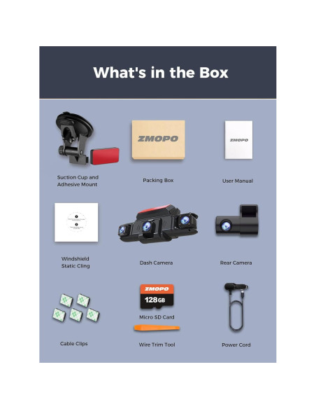 Cámara Dash 4 Canales ZMOPO D435 Full HD 1080P GPS WiFi 5G