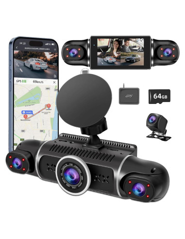 Cámara Dash 360 Zunfly W2 4 Canales FHD 2K + 1080P, GPS