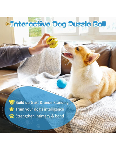 Juguetes de Puzzle para Perros HIPPIH 2 Pack - Amarillo y Azul