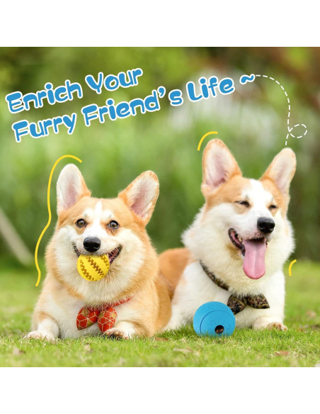 Juguetes de Puzzle para Perros HIPPIH 2 Pack - Amarillo y Azul