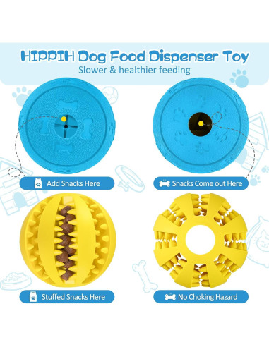 Juguetes de Puzzle para Perros HIPPIH 2 Pack - Amarillo y Azul