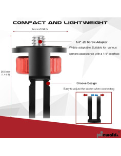 Adaptador de Montaje de Aluminio Liveda 1/4" para GoPro 2