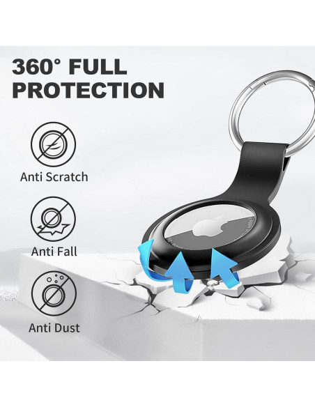 Funda Silicona Linsaner para AirTag 2 Piezas Negro