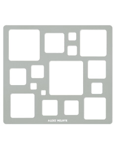 Plantilla de cuadrados Aleks Melnyk 209 - Acero inoxidable 204x185mm