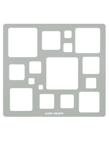 Plantilla de cuadrados Aleks Melnyk 209 - Acero inoxidable 204x185mm