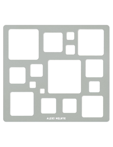 Plantilla de cuadrados Aleks Melnyk 209 - Acero inoxidable 204x185mm