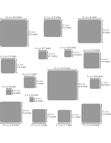 Plantilla de cuadrados Aleks Melnyk 209 - Acero inoxidable 204x185mm