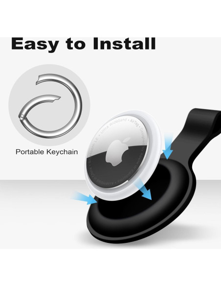 Funda Silicona Linsaner para AirTag 2 Piezas Negro