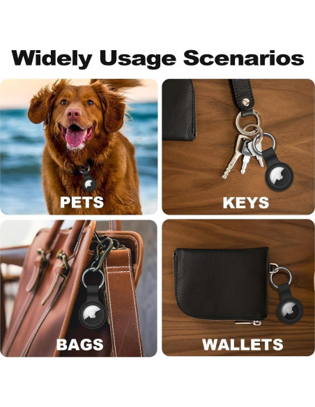 Funda Silicona Linsaner para AirTag 2 Piezas Negro