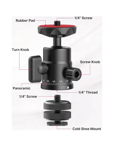 Cabezal de Bola Mini ULANZI H28 con Adaptador Dual para DSLR