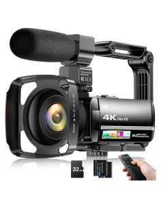 Cámara de Video 4K FJFJOPK HDV-3051L 64MP 18X Zoom Estabilizador