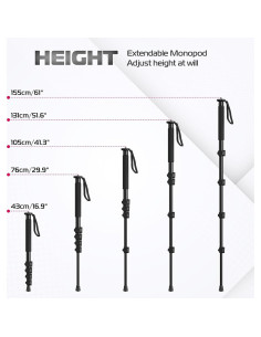 Monopod de Cámara Ulanzi TB12 155cm Aluminio Portátil 2