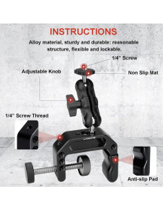 Abrazadera de Montaje para Cámara Lanxire con Mini Brazo Mágico 2