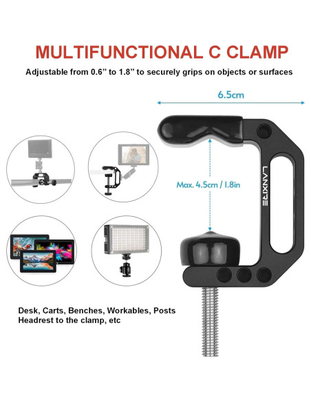 Abrazadera de Montaje para Cámara Lanxire con Mini Brazo Mágico