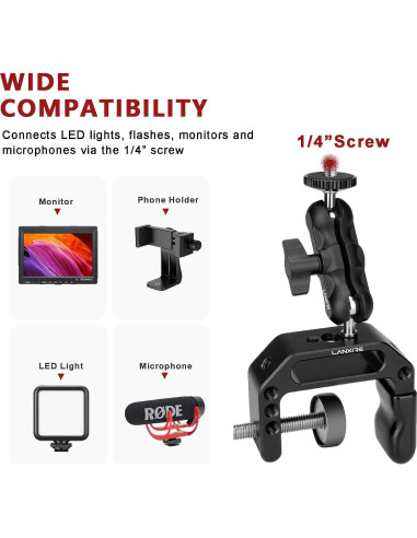 Abrazadera de Montaje para Cámara Lanxire con Mini Brazo Mágico