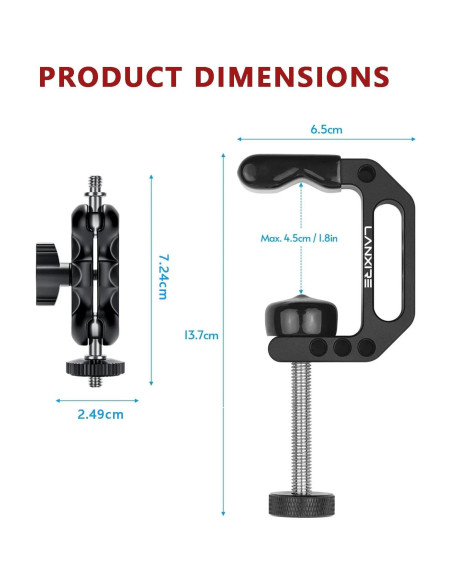 Abrazadera de Montaje para Cámara Lanxire con Mini Brazo Mágico