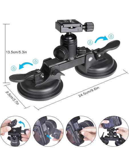 Soporte de Ventosa Fantaseal para Cámara DSLR 15kg 360